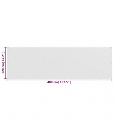 vidaXL Balcony Screen White 120x400 cm HDPE