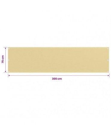 vidaXL Balcony Screen Beige 75x300 cm HDPE