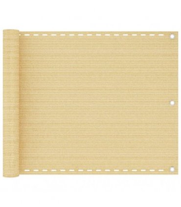 vidaXL Balcony Screen Beige 75x400 cm HDPE