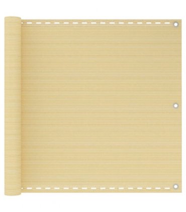 vidaXL Balcony Screen Beige 90x300 cm HDPE