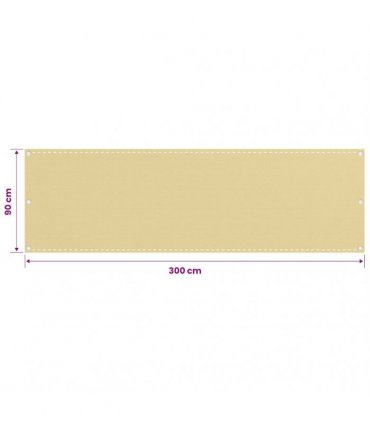 vidaXL Balcony Screen Beige 90x300 cm HDPE