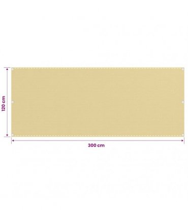 vidaXL Balcony Screen Beige 120x300 cm HDPE