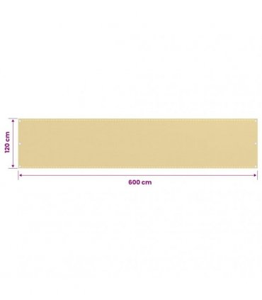 vidaXL Balcony Screen Beige 120x600 cm HDPE