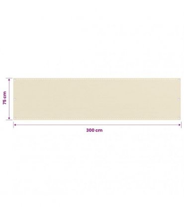vidaXL Balcony Screen Cream 75x300 cm HDPE