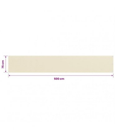 vidaXL Balcony Screen Cream 75x500 cm HDPE