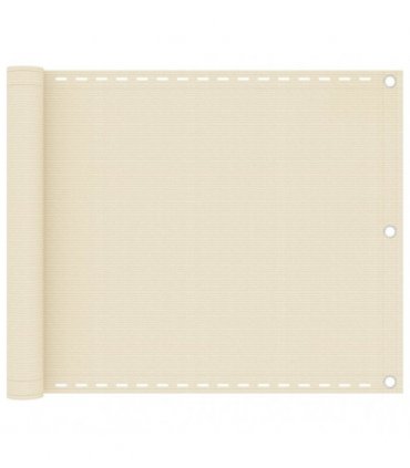 vidaXL Balcony Screen Cream 75x600 cm HDPE