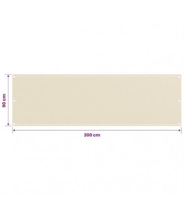 vidaXL Balcony Screen Cream 90x300 cm HDPE