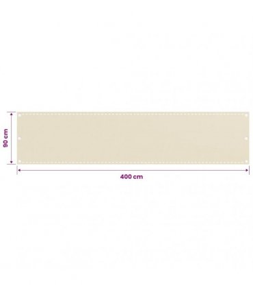 vidaXL Balcony Screen Cream 90x400 cm HDPE