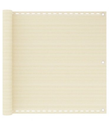 vidaXL Balcony Screen Cream 90x500 cm HDPE