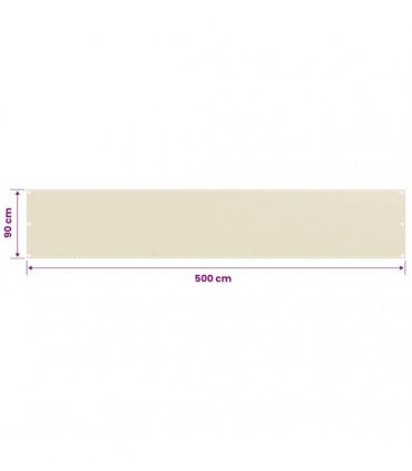 vidaXL Balcony Screen Cream 90x500 cm HDPE