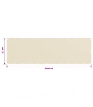 vidaXL Balcony Screen Cream 120x400 cm HDPE