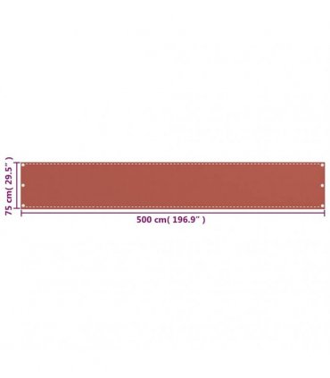 vidaXL Balcony Screen Terracotta 75x500 cm HDPE
