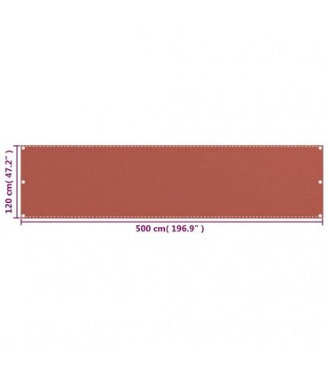 vidaXL Balcony Screen Terracotta 120x500 cm HDPE