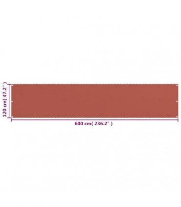 vidaXL Balcony Screen Terracotta 120x600 cm HDPE
