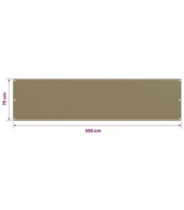 vidaXL Balcony Screen Taupe 75x300 cm HDPE
