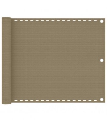 vidaXL Balcony Screen Taupe 75x500 cm HDPE