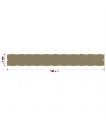 vidaXL Balcony Screen Taupe 75x600 cm HDPE