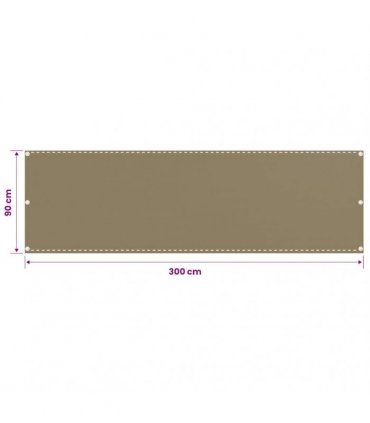vidaXL Balcony Screen Taupe 90x300 cm HDPE
