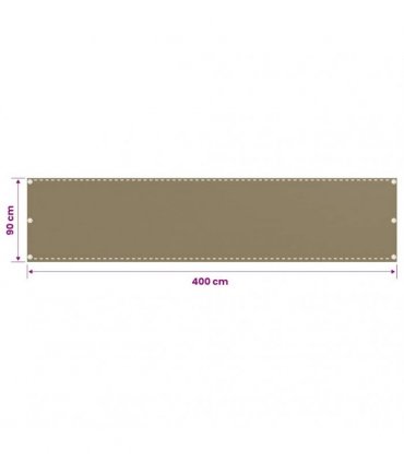 vidaXL Balcony Screen Taupe 90x400 cm HDPE