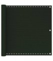 vidaXL Balcony Screen Dark Green 90x600 cm HDPE