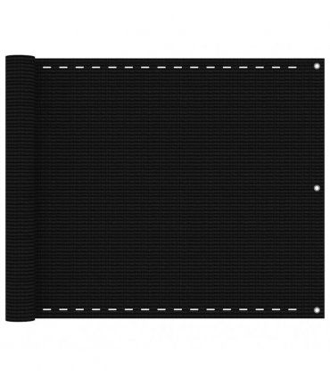 vidaXL Balcony Screen Black 75x400 cm HDPE