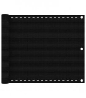 vidaXL Balcony Screen Black 75x600 cm HDPE