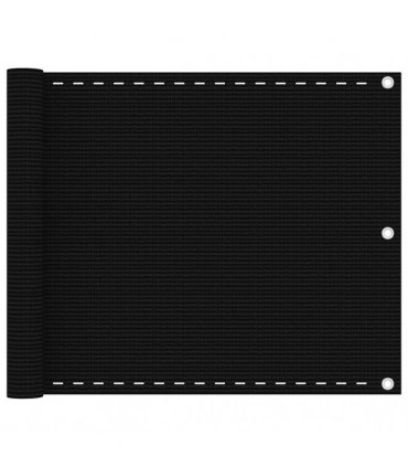 vidaXL Balcony Screen Black 75x600 cm HDPE