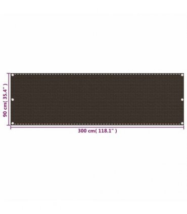 vidaXL Balcony Screen Brown 90x300 cm HDPE