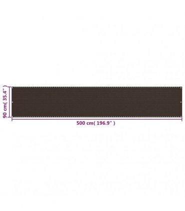 vidaXL Balcony Screen Brown 90x500 cm HDPE