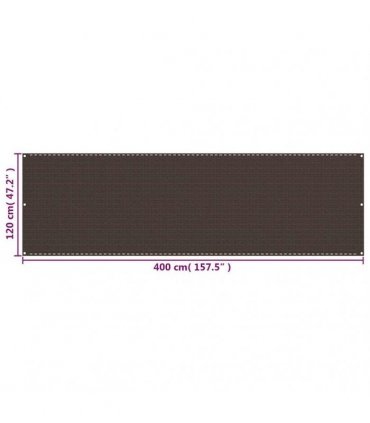 vidaXL Balcony Screen Brown 120x400 cm HDPE