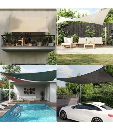 vidaXL Sunshade Sail 160 g/m² Light Green 3x6 m HDPE