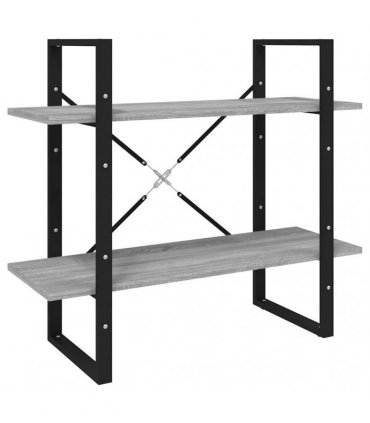 vidaXL 5-Tier Book Cabinet Grey Sonoma 80x30x175 cm Engineered Wood