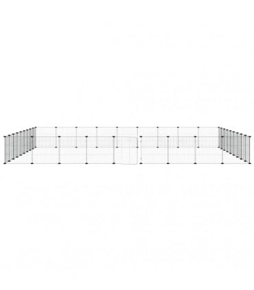 vidaXL 36-Panel Pet Cage with Door Black 315x315x35 cm Steel