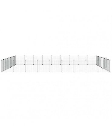 vidaXL 36-Panel Pet Cage with Door Black 315x315x35 cm Steel