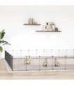 vidaXL 44-Panel Pet Cage with Door Black 385x385x35 cm Steel