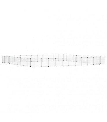 vidaXL 44-Panel Pet Cage with Door Black 385x385x35 cm Steel