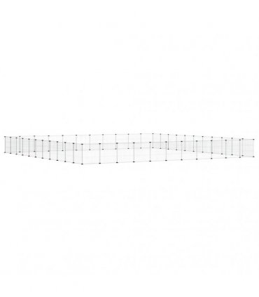 vidaXL 44-Panel Pet Cage with Door Black 385x385x35 cm Steel