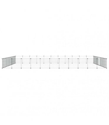 vidaXL 44-Panel Pet Cage with Door Black 385x385x35 cm Steel