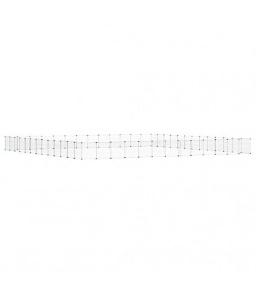 vidaXL 52-Panel Pet Cage with Door Black 455x455x35 cm Steel