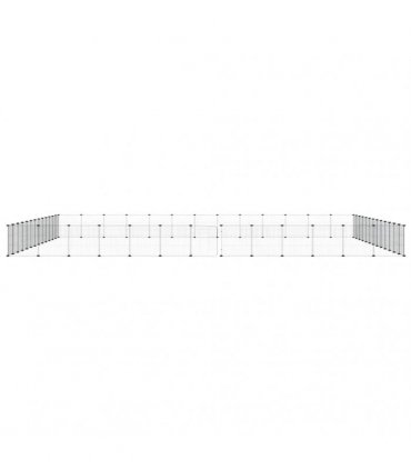 vidaXL 52-Panel Pet Cage with Door Black 455x455x35 cm Steel