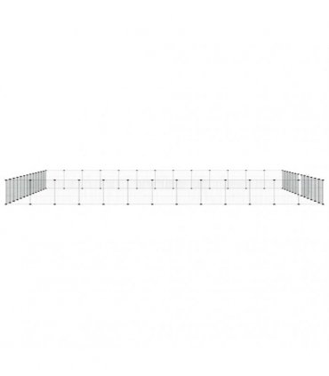 vidaXL 52-Panel Pet Cage with Door Black 455x455x35 cm Steel