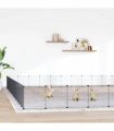 vidaXL 60-Panel Pet Cage with Door Black 525x525x35 cm Steel