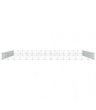 vidaXL 60-Panel Pet Cage with Door Black 525x525x35 cm Steel