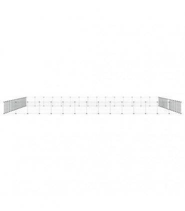 vidaXL 60-Panel Pet Cage with Door Black 525x525x35 cm Steel