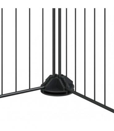 vidaXL 60-Panel Pet Cage with Door Black 525x525x35 cm Steel