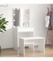 vidaXL Dressing Table Set with LED White Engineered Wood