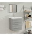 vidaXL Sink Cabinet with Built-in Basin Grey Sonoma Engineered Wood