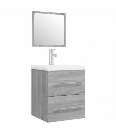 vidaXL Sink Cabinet with Built-in Basin Grey Sonoma Engineered Wood
