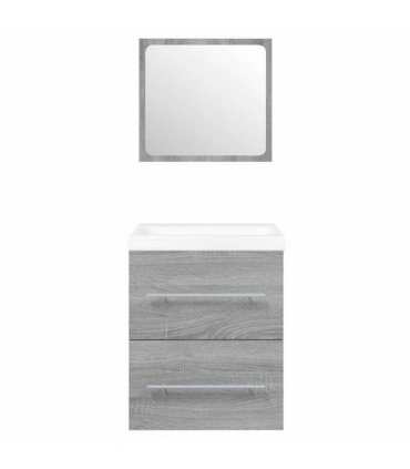 vidaXL Sink Cabinet with Built-in Basin Grey Sonoma Engineered Wood