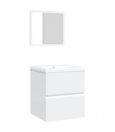 vidaXL Bathroom Sink Cabinet with Basin and Mirror White